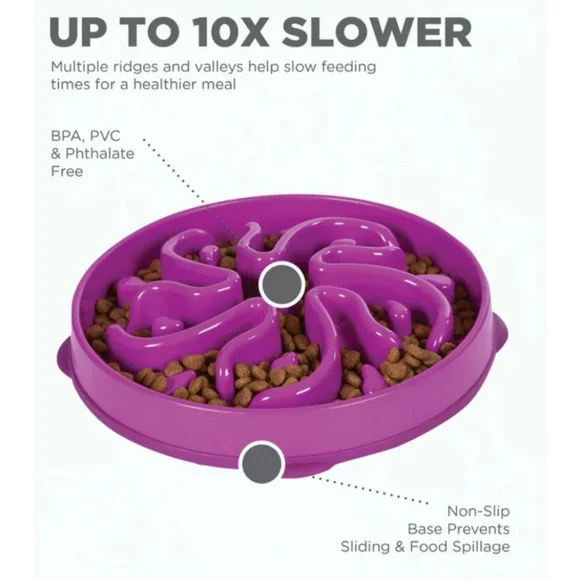 Outward Hound Fun Feeder Slo Bowl, Slow Feeder Dog Bowl - Picture 4 of 5